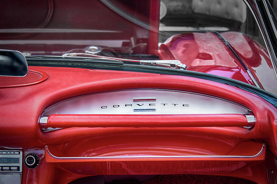 Red Corvette Interior Photograph by Phil Cardamone