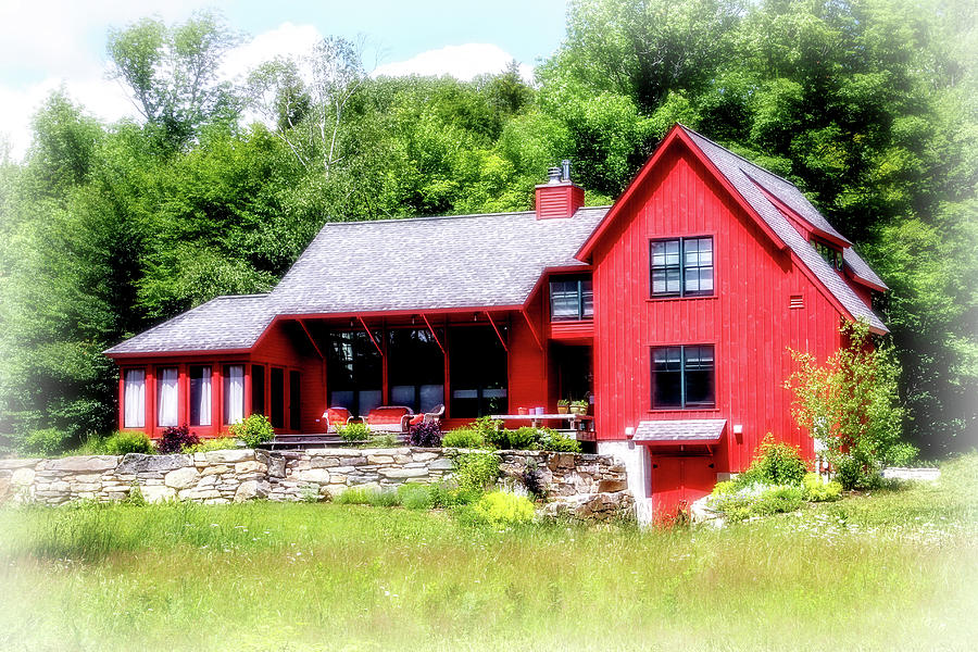 Red Cottage Digital Art by Terry Davis