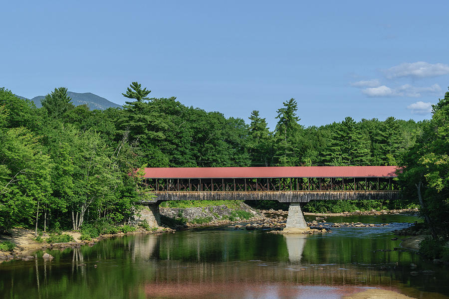 Red Covered Bridge at 60 mph Photograph by Ron Dubreuil