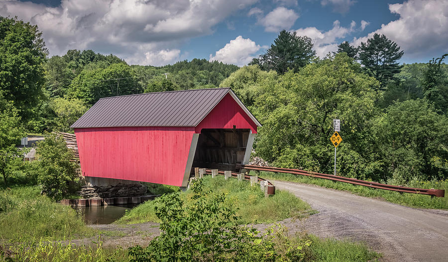 Red Covered Bridge Photograph by Robert Mitchell