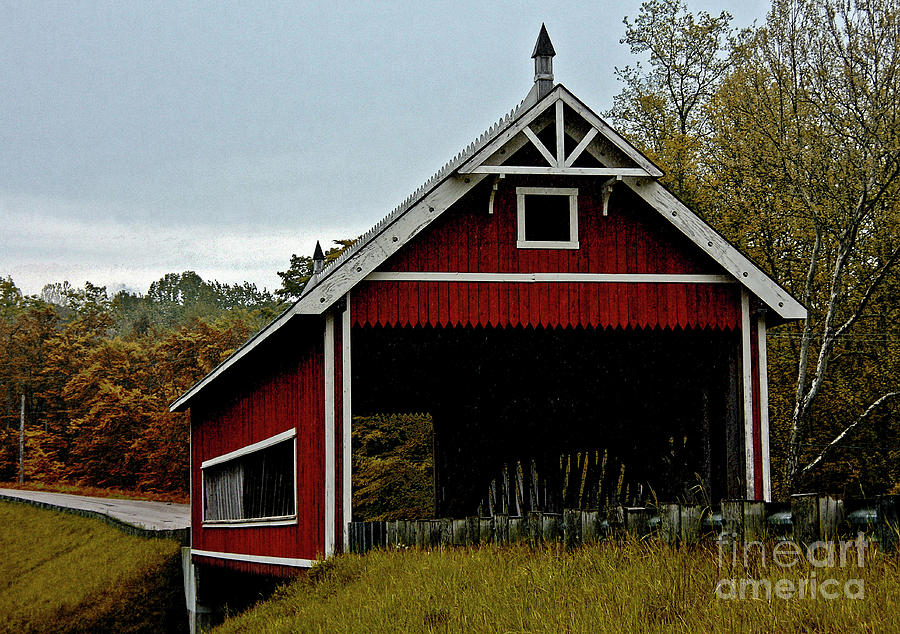 Red Covered Bridge Photograph by Tom Griffithe