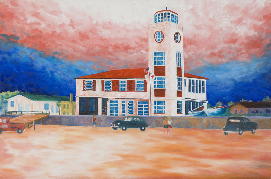 Red Cross Lifeguard Station Painting by Blaine Filthaut