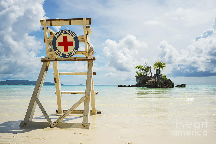 Red Cross Lifeguarding Chair On Boracay Photograph by Luis Martinez