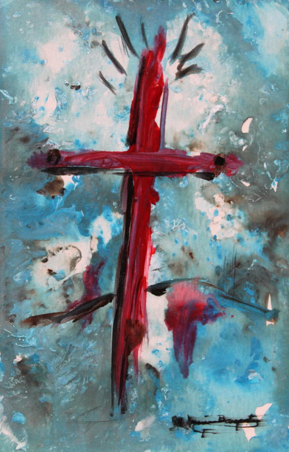 Red Cross Painting by M Diane Bonaparte