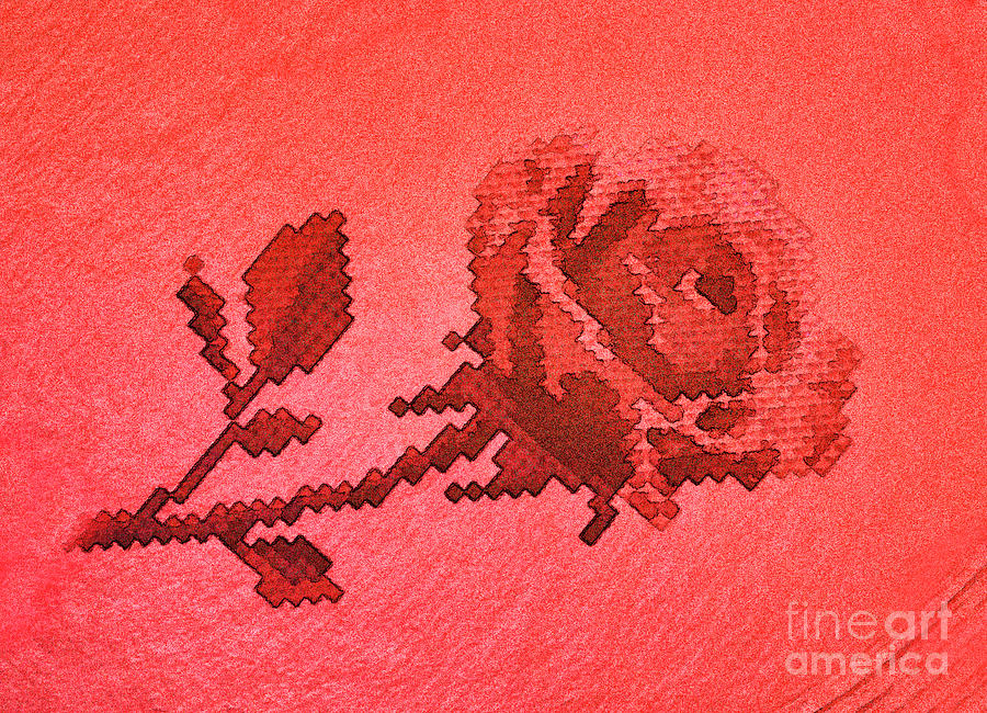 Red Cross Stitch Rose Pattern Photograph by Linda Phelps