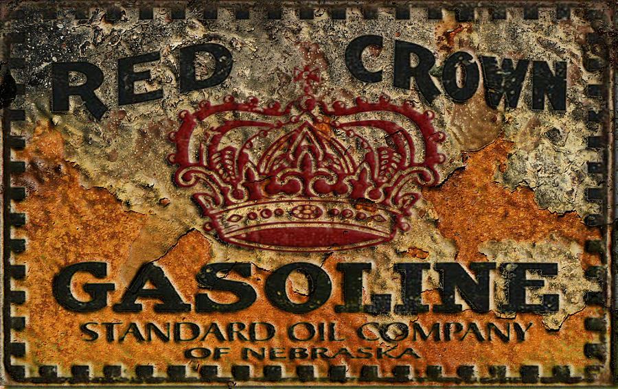 Red Crown Gasoline 1a Mixed Media by Brian Reaves