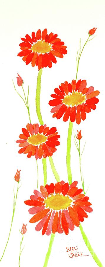 Red Daisies Painting by Barrie Stark