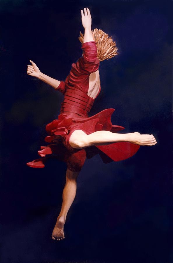 Dance Sculpture - Red Dancer back view by Gordon Becker