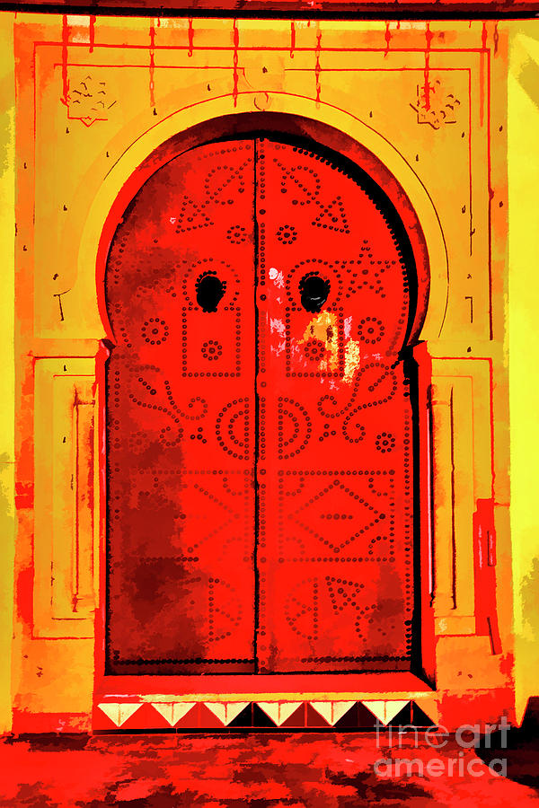 Red Door AT Night Photograph by Rick Bragan