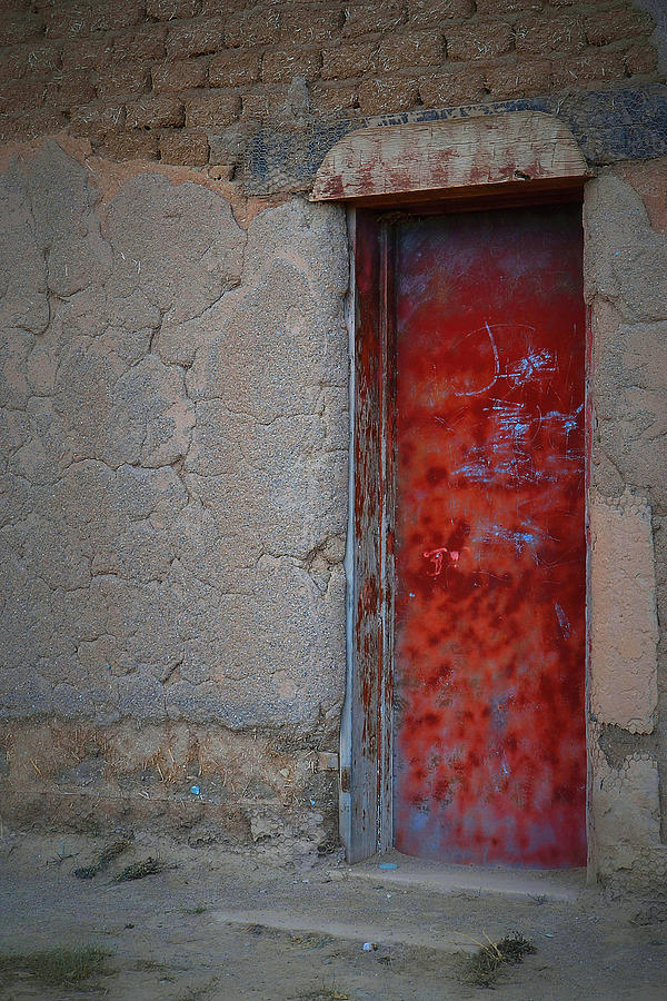 Red Door at Taos Photograph by Nadalyn Larsen