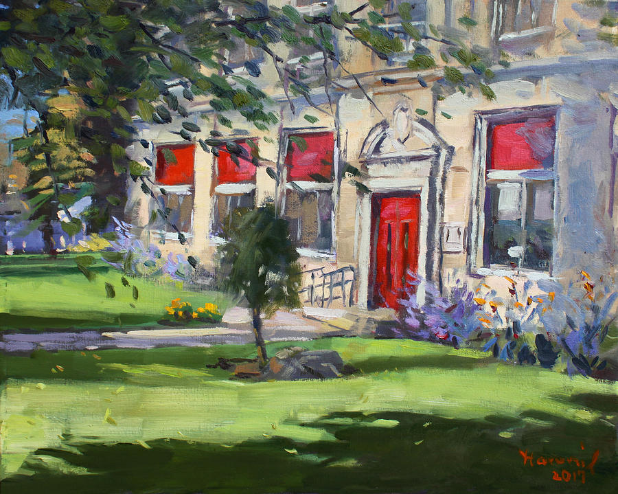 Tree Painting - Red Door at the NACC by Ylli Haruni