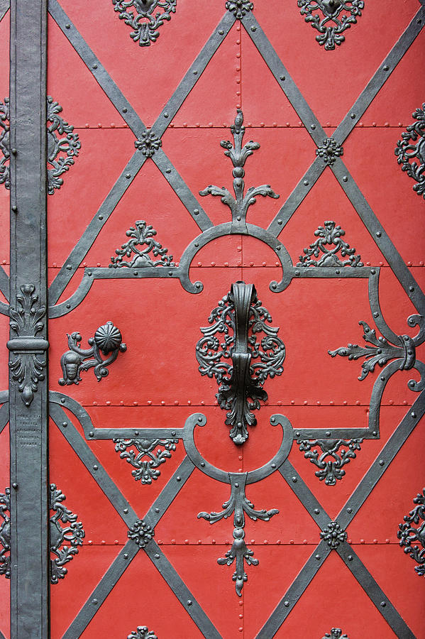 Red Door in Prague - Czech Republic Photograph by Melanie Alexandra Price