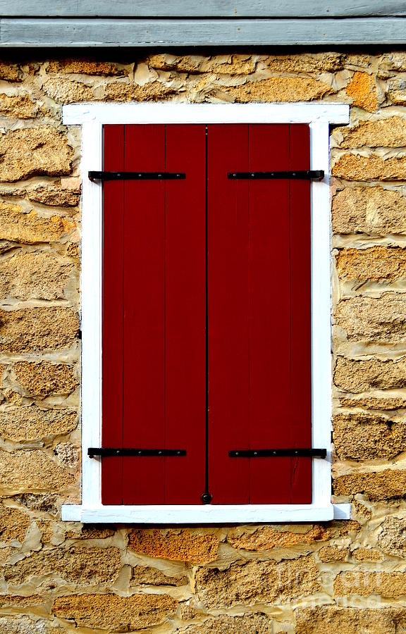 Red Photograph - Red Shutter by Linda Covino