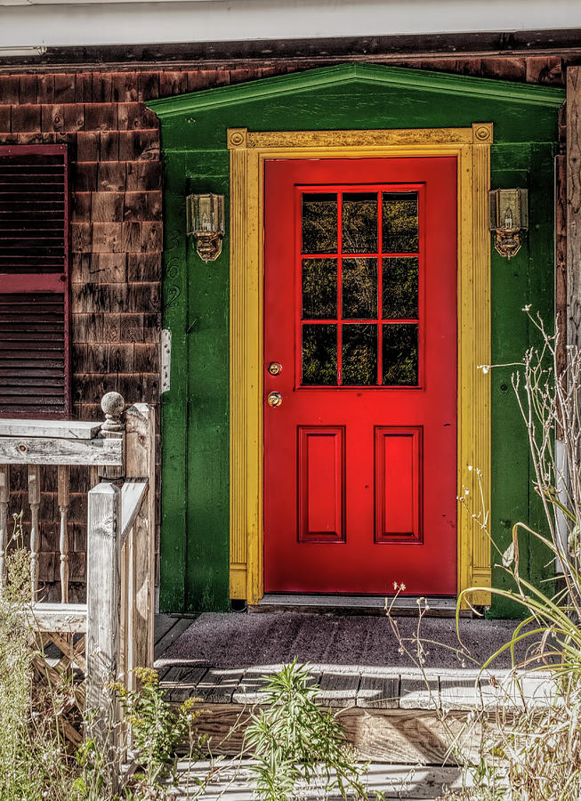 Country Photograph - Red Door by Mick Burkey