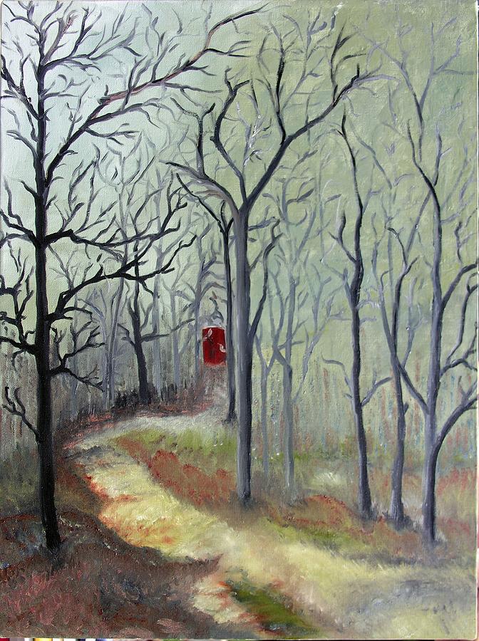 Nature Painting - Red door by Outside the door By Patt