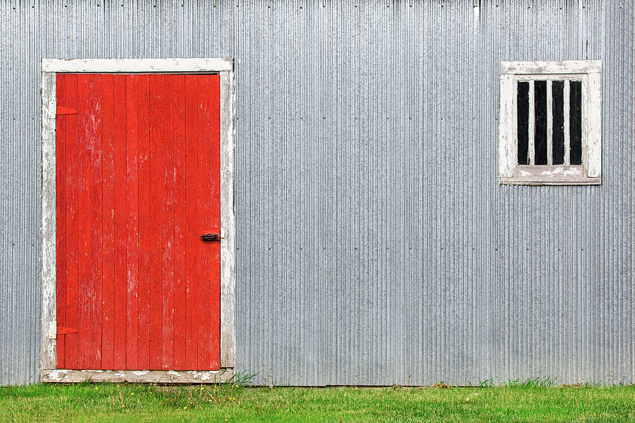 Red Door, Silver Wall Photograph by Todd Klassy