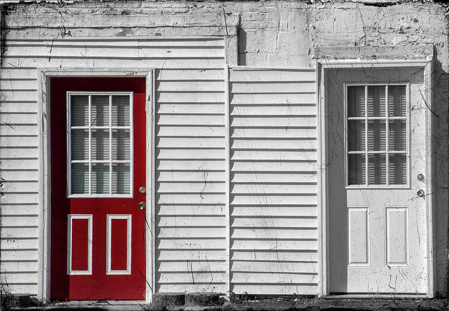 Red Door White Door Photograph by Cathy Kovarik