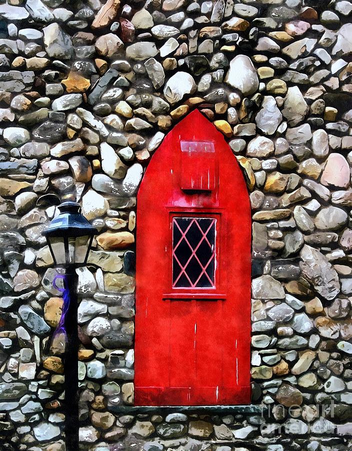 Red door window Photograph by Janine Riley