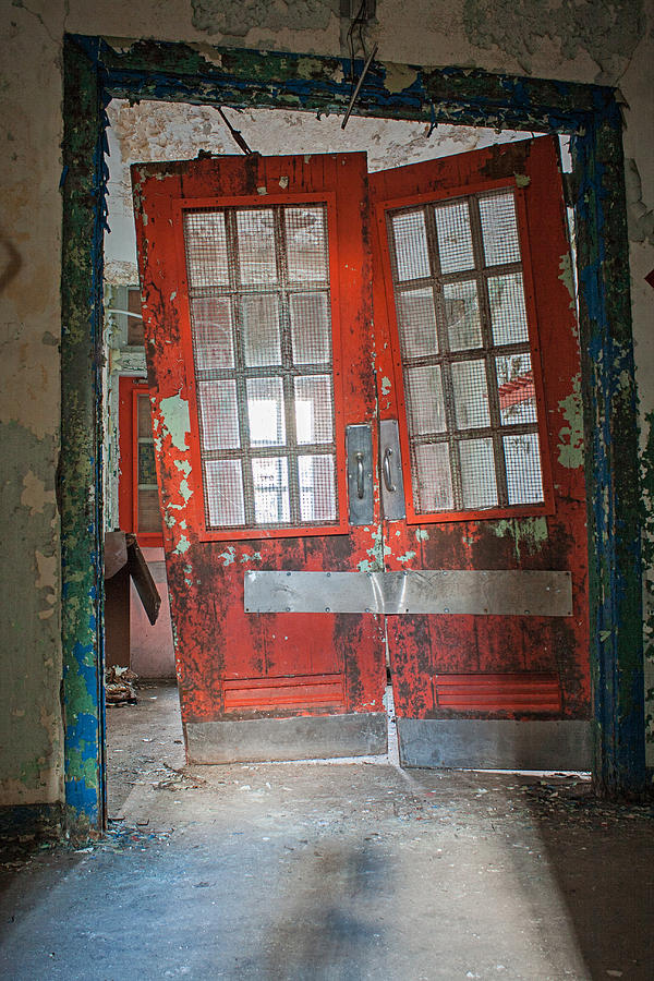 Red doors in the dark Photograph by Michael Porchik
