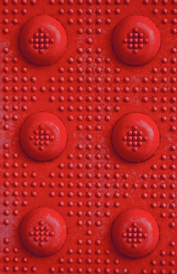 Red Photograph - Red Dots Industrial Portrait by Tony Grider