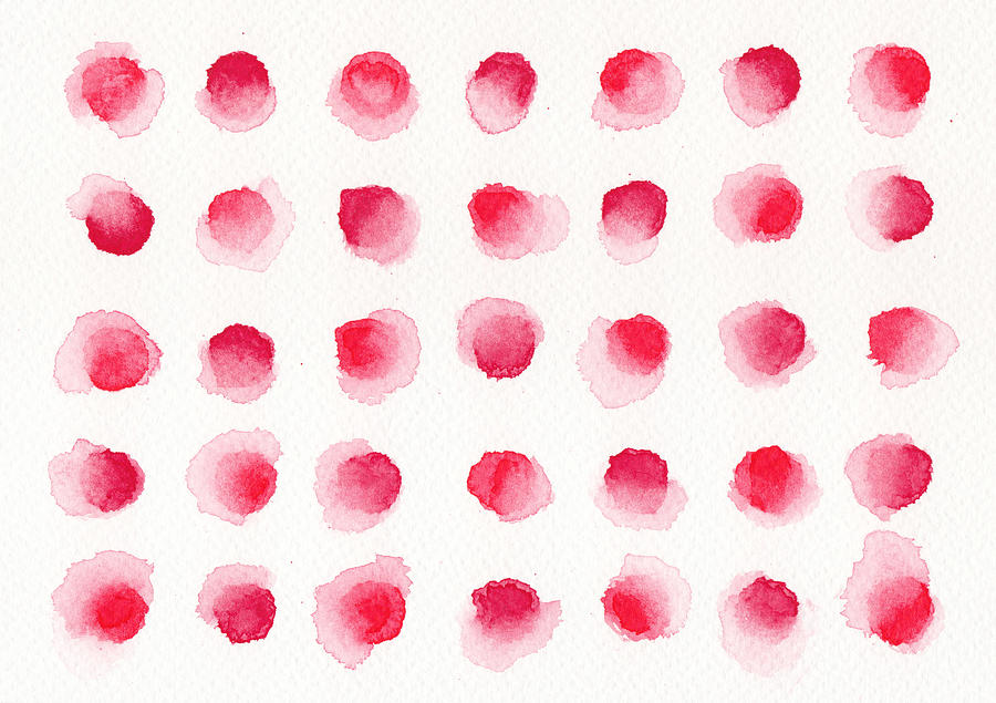 Ball Painting - Red Dots by Kathleen Wong