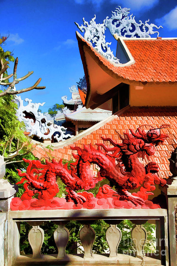 Red Dragon Architecture Vietnam  Photograph by Chuck Kuhn