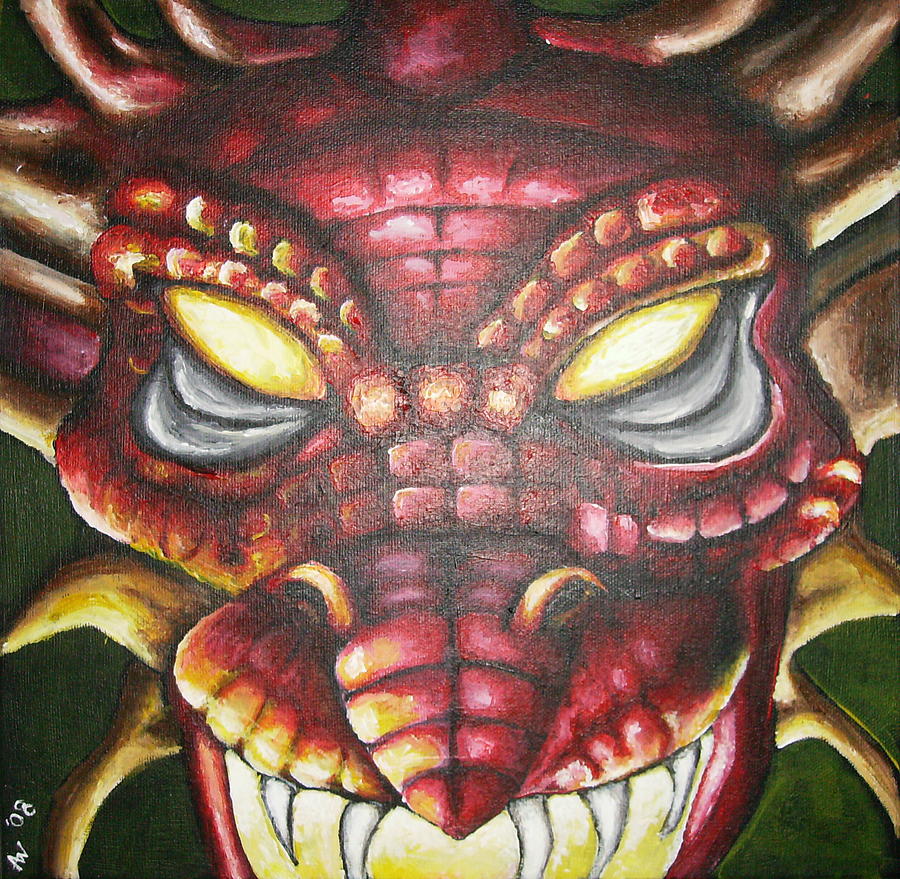 Red Dragon Painting by Ashley Warbritton Pixels