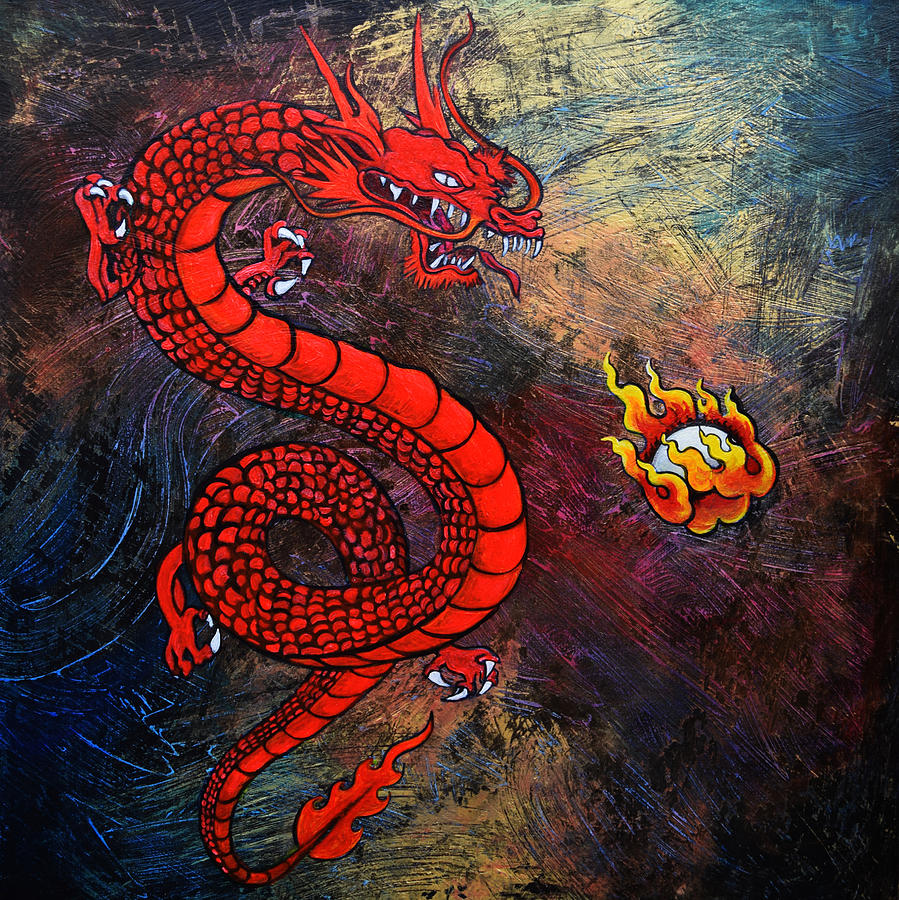 Red Dragon Painting by Stephen Humphries