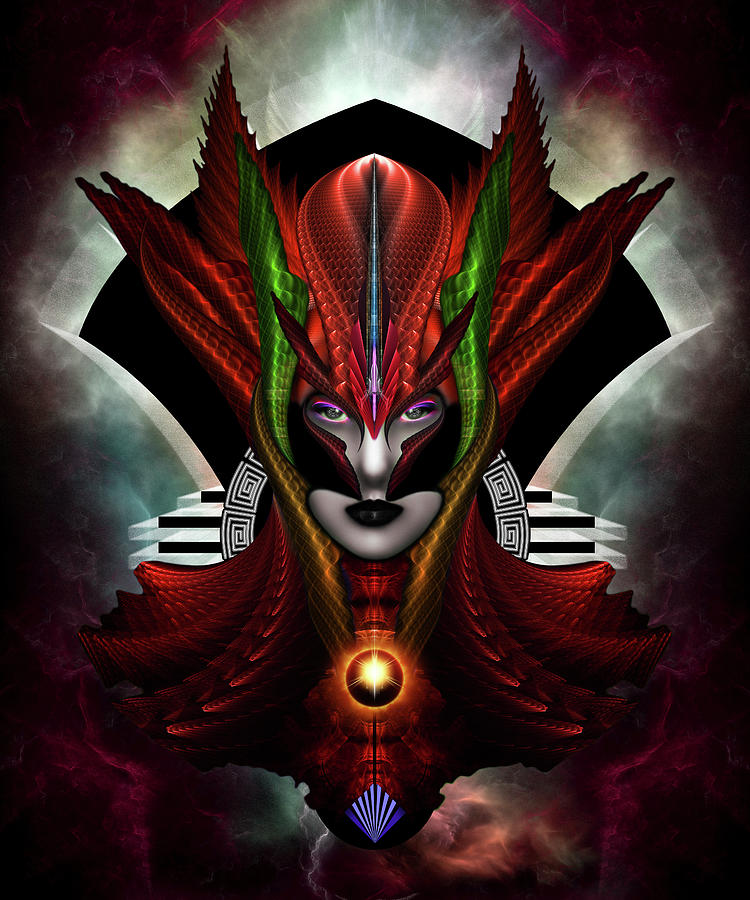 Red Dragon Taidushan Empress Digital Art by Rolando Burbon