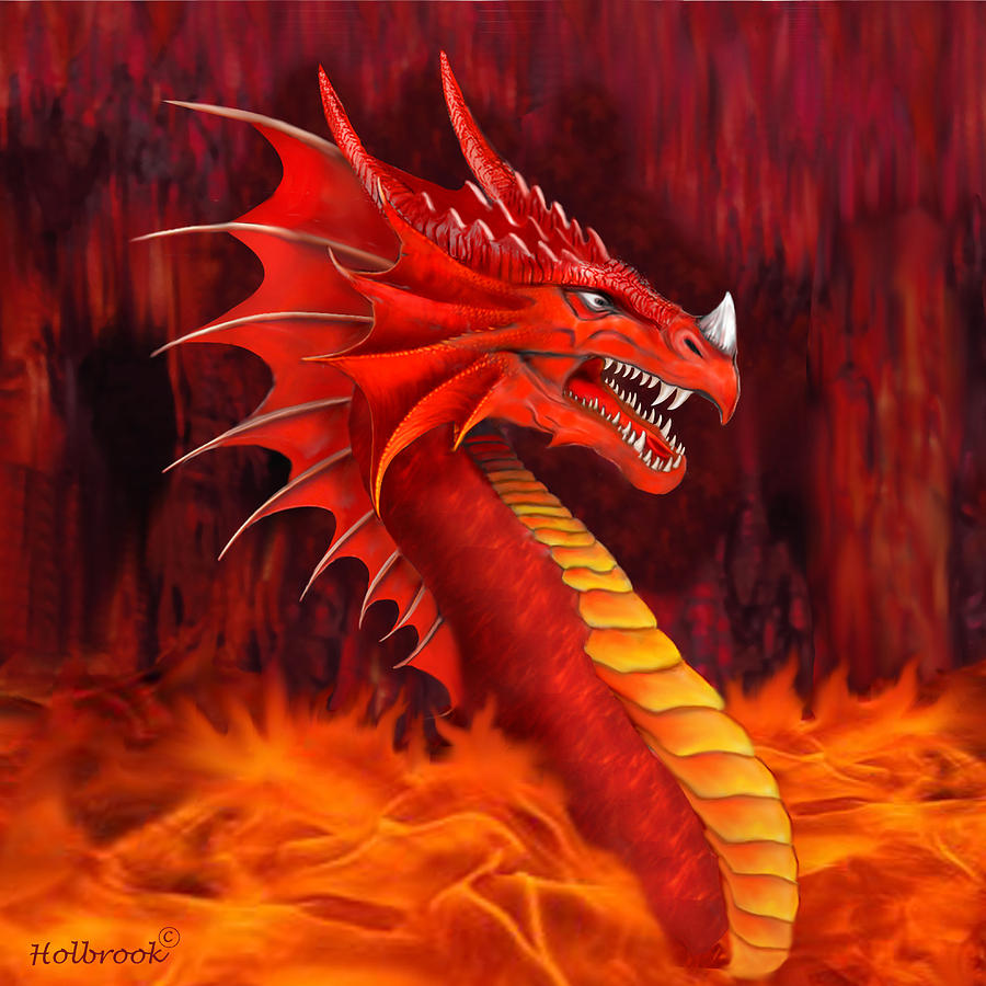 Red Dragon Terrifier Digital Art by Glenn Holbrook