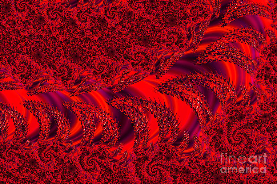 Red Dragons Teeth Digital Art by Steve Purnell