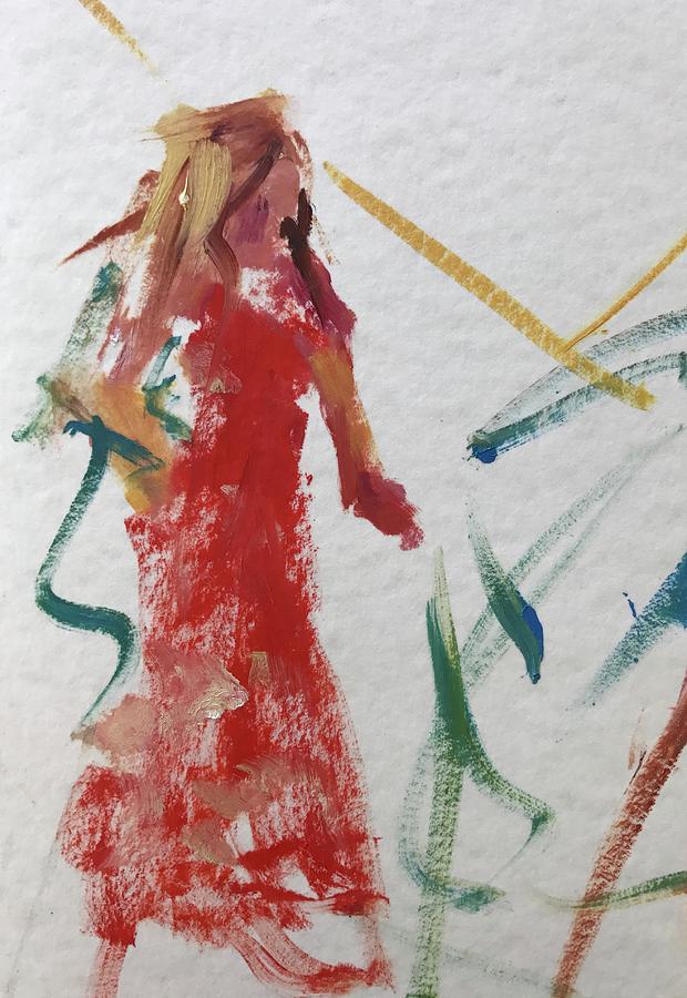 Red Dress Painting by Carol Berning