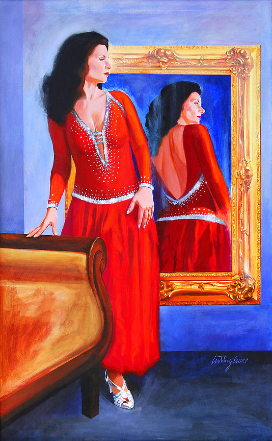 Portrait Painting - Red Dress by John Tartaglione