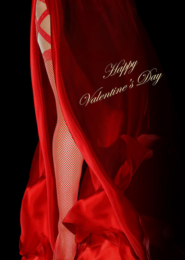 Red Dress Valentine Digital Art by M Spadecaller