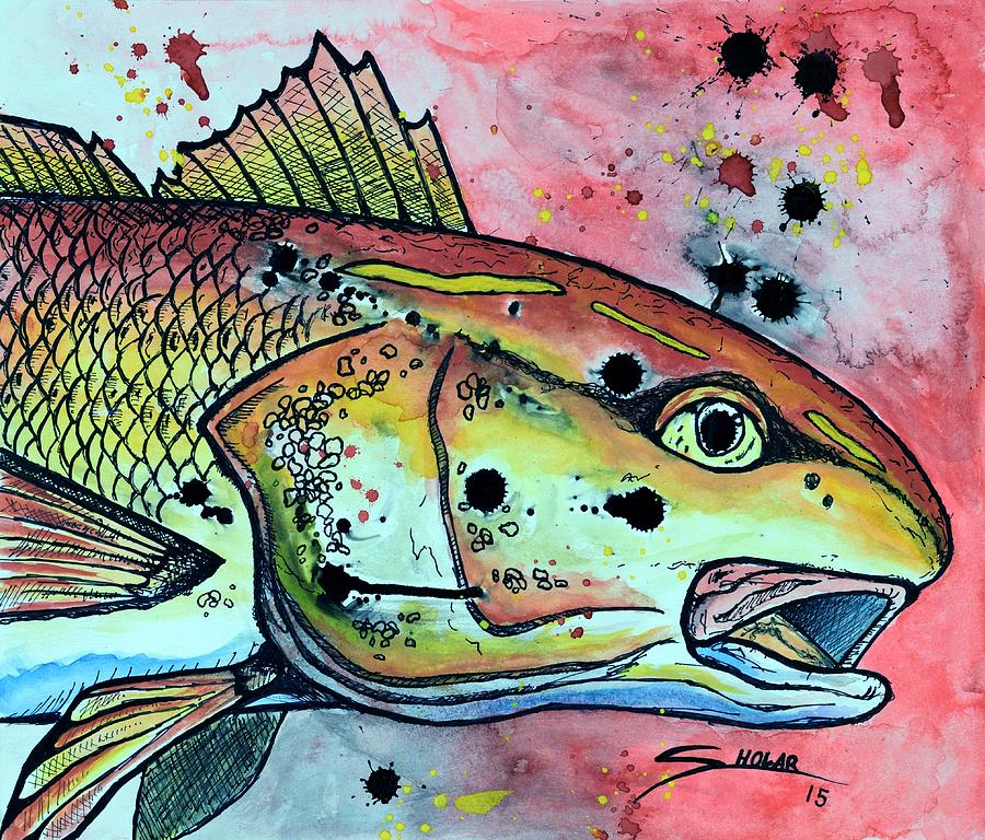 Red Drum #2 Painting by Alex Sholar - Fine Art America