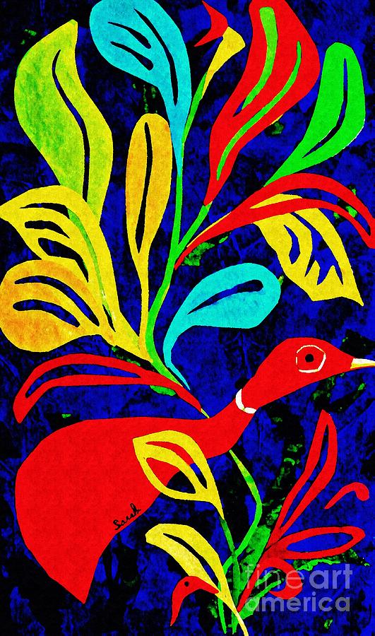 Red Duck Mixed Media by Sarah Loft