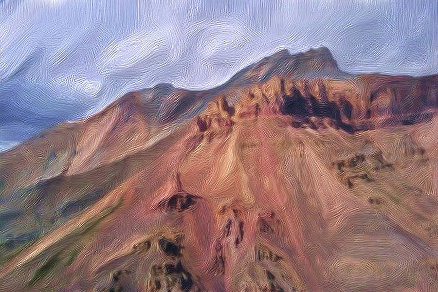 Red Earth Mountains Yukon Painting by Wayne Bonney