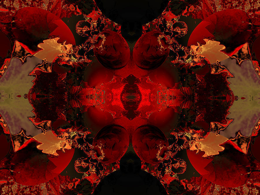 Abstract Digital Art - Red Embers by Claude McCoy