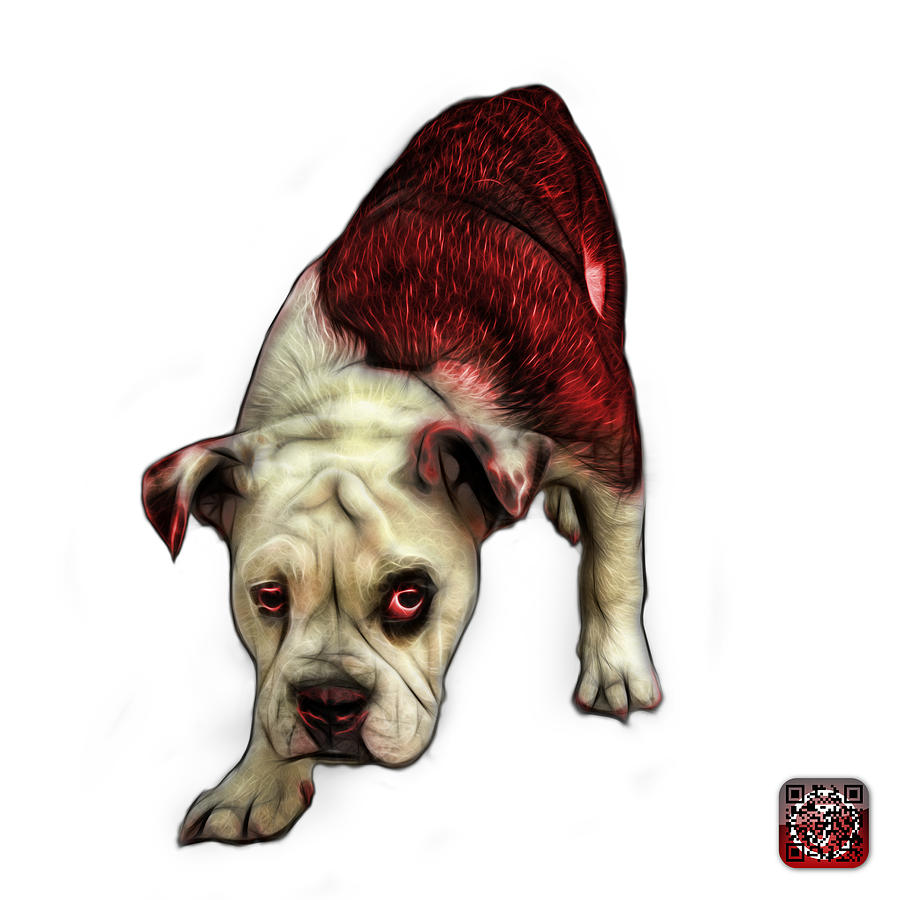 Red English Bulldog Dog Art - 1368 - WB Painting by James Ahn