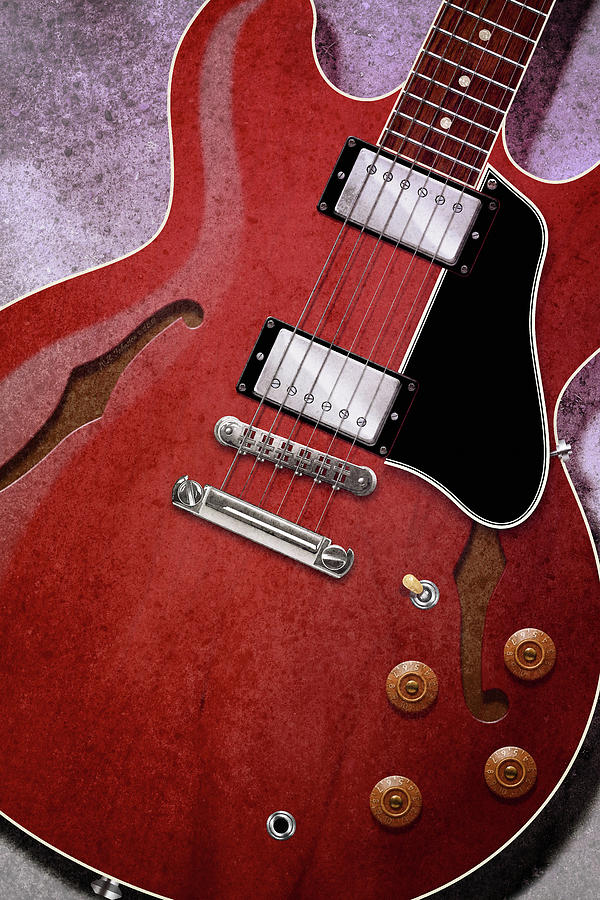 Eric Clapton Digital Art - Red ES-335 by WB Johnston