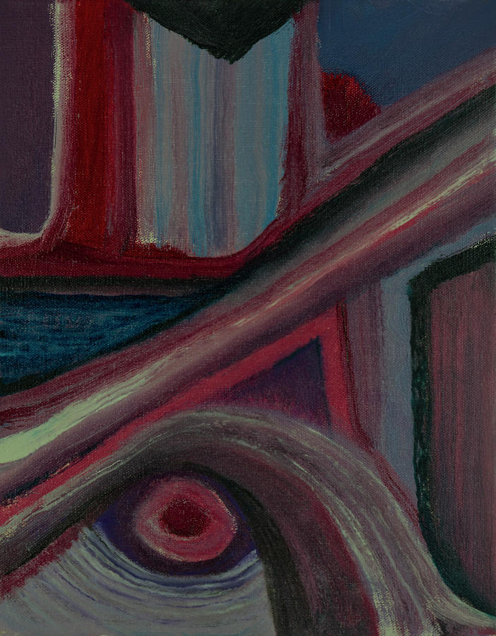 Geometric Abstracts Painting - Red Eye by David Douthat Geometric Abstracts Painting - Red Eye by David Douthat