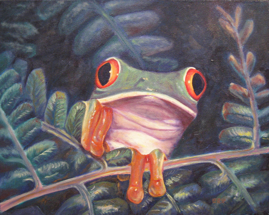 Nature Painting - Red Eye Tree Frog by Elizabeth Rieke Hefley