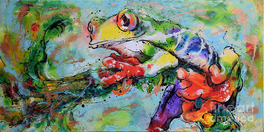Red-Eyed Tree Frog Painting by Jyotika Shroff