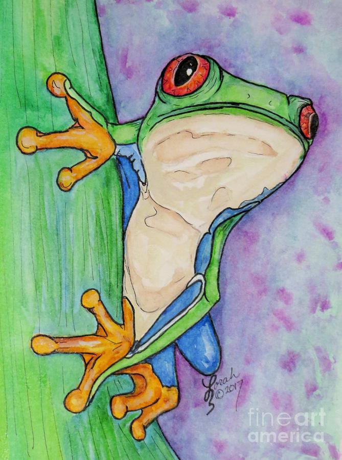 Red Eyed Tree Frog #1 Painting by Lora Tout