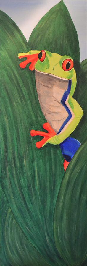 Red Eyed Tree Frog Painting by Nancy Sisco