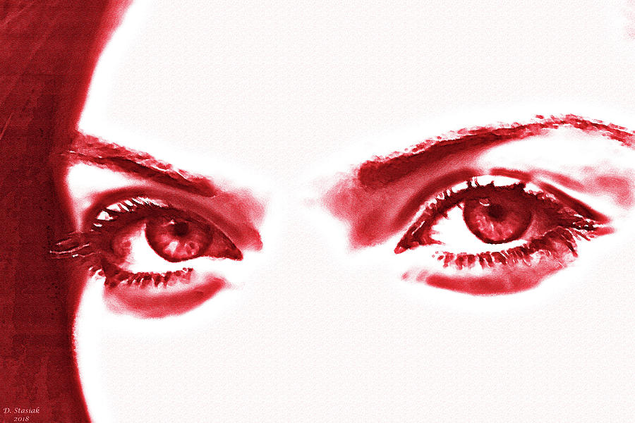 Red Eyes Digital Art by David Stasiak