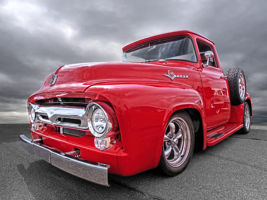 Ford F100 Photograph - Red F-100 by Gill Billington