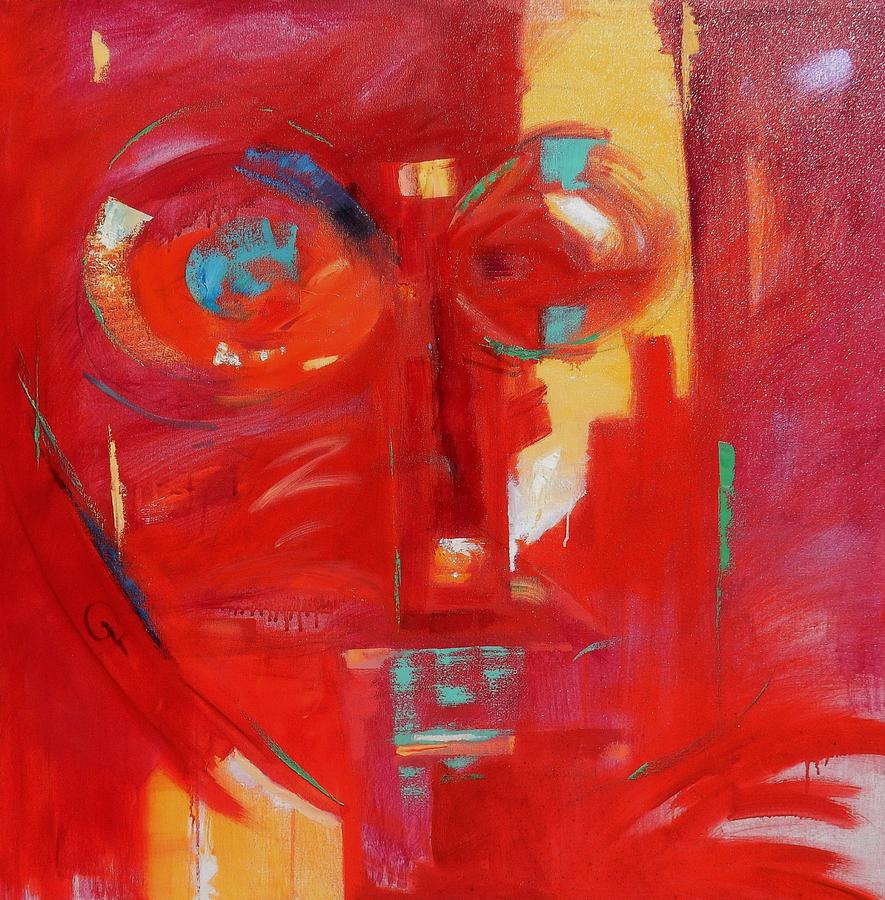 Abstract Painting - Red Face by Gary Coleman