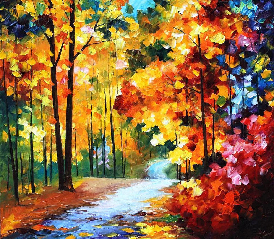 Red Fall - PALETTE KNIFE Oil Painting On Canvas By Leonid Afremov ...