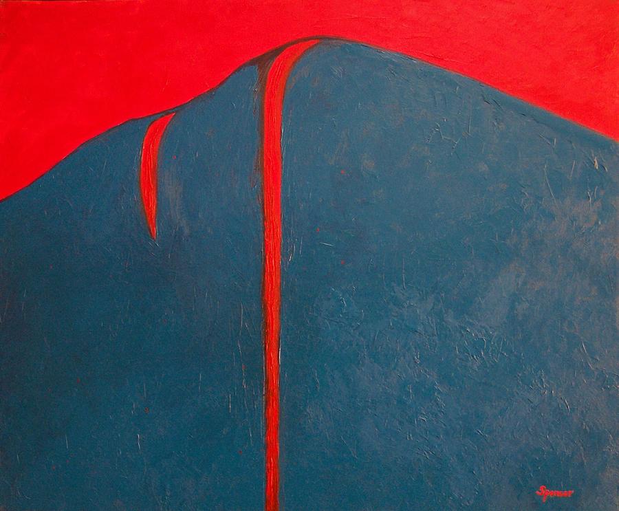 Blue Painting - Red Falls At Blue Mountain by Scott Spencer Blue Painting - Red Falls At Blue Mountain by Scott Spencer